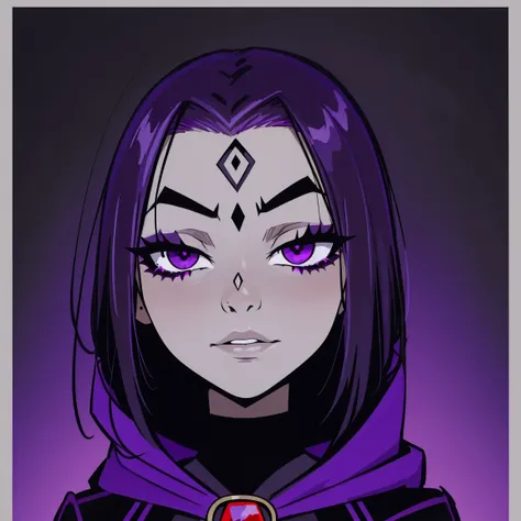 raven, teen titans, hooded, goth girl, autumn forest background, detailed, detailed, detailed, beautiful, detail, goth girl, mas...