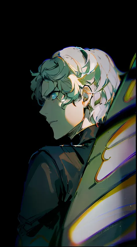 anime boy with parted blonde hair and blue eyes looking at something, xqc, handsome guy in demon slayer art, persona 5 art style wlop, nagito komaeda, trigger anime artstyle, demon slayer rui fanart, persona art style, persona 5 art style, genos, high qual...