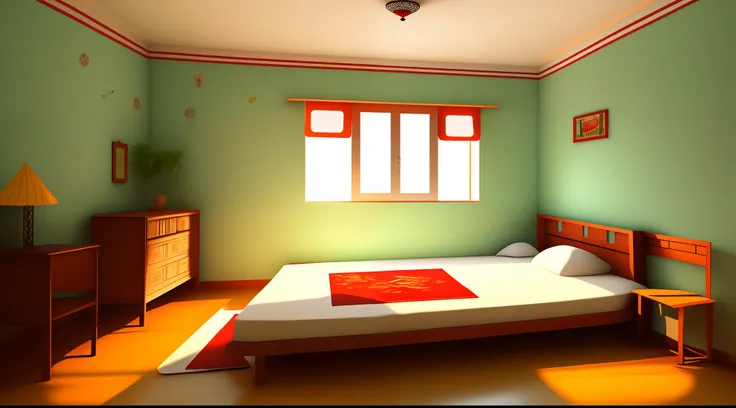 cartoon house room interior, poor house room interior, room , bad condition room interior, a Indian room a small room, Indian room interior bright white lighting