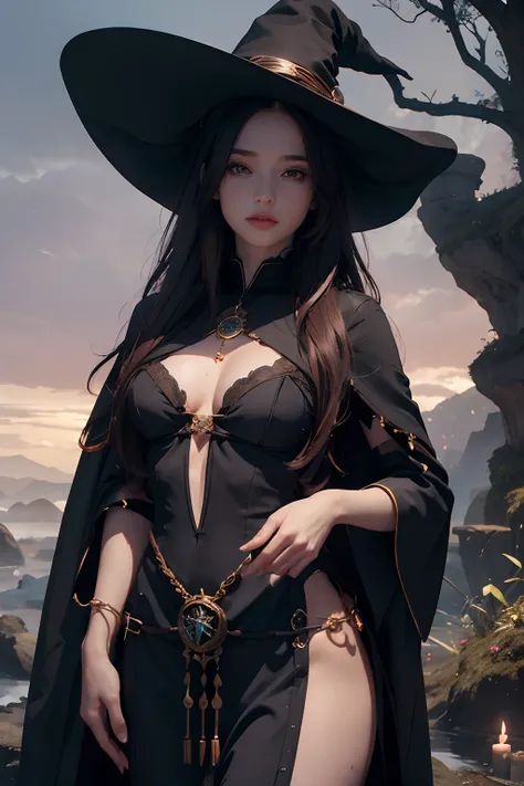 (1girl:1.3), Solo, Body Parts, Official Art, Unified 8k Wallpapers, Ultra Detail, Beauty and Aesthetics, Beauty, Masterpiece, Best Quality, Fantastic Vibe, Calm Color Palette, Peaceful Mood, Soft Shadows, Witch Priestess, Charismatic Spell, Amulet, Witch D...