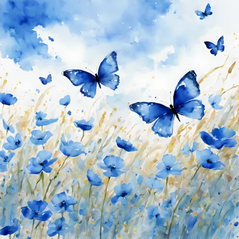 (butterfly:1.5),(butterfly theme:1.5), (ink and watercolor painting:1.5), (tasteful:1.5), (ink and watercolor painting:1.5), (fu...