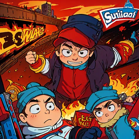 Eric Cartman out Chicago on Fire, by Guillaume Parker, Comic Book