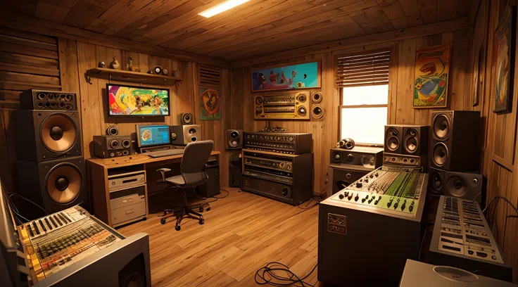 reggae music studio, rastaman mixing beats