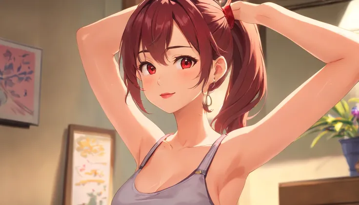 ((Raise your hands to show your armpits、Armpit、Armpit poses、detailed armpit、Detailed armpit wrinkles、Detailed skin、Detailed armpit skin、Realistic skin texture、Armpits with shiny skin as if oiled、Detailed armpit wrinkles、sixteen years old、Armpit odor、gazing...