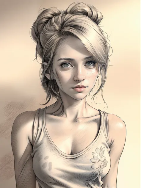 1girll,portrait,realistic,bare shoulders,bare side chest vest,(shirt, naked shirt, shirt pulling),side-lighting,the wallpaper,th...