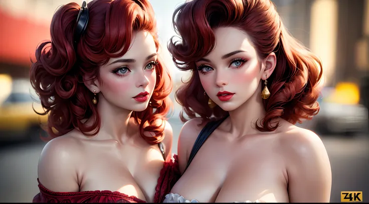 (best quality,4k,8k,highres,masterpiece:1.2),ultra-detailed,(realistic,photorealistic,photo-realistic:1.37),beautiful woman,retro style,vintage fashion,pin-up girl,glamorous appearance,sensual pose,classic red lips,curly hair,flawless skin,stylish clothes,...