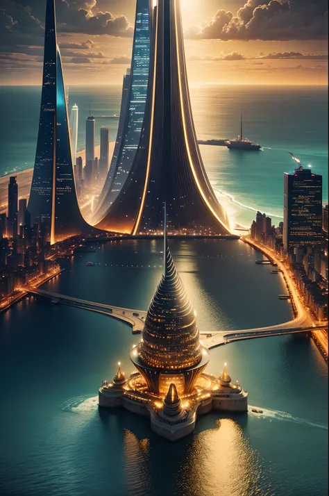 from the sea looking out over the horizon is the golden city of lights, a golden-bronze utopian sci fi paradise city that is home free to all who seek asylum from their past and know of it. However, there are few who know of the city of lights, and you can...