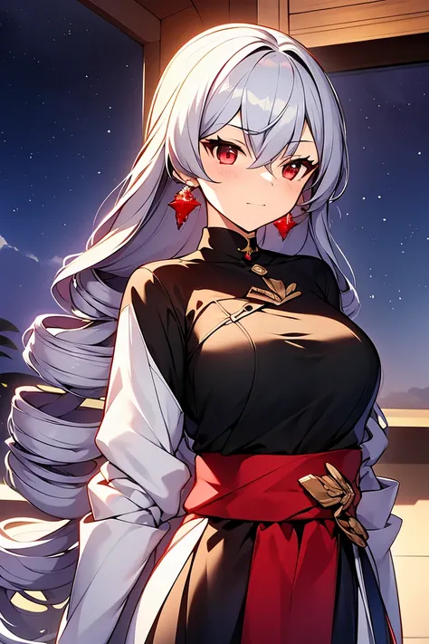 17 Years Old, beautiful girl, masterpiece, 最高品質, 8K anime,Surf the picture,illustration, 1 girl, bara, black shirt, White shirt, Fold the red ribbon on the chest......................, ,Precise, bestquality,shape: Height about 164 cm..........................