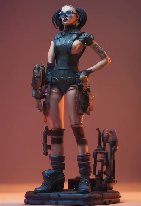 cyberpunk badass, view from behind, plumb ass, thick thighs, thin waist, hourglass figure, extremely detailed face and eyes, high contrast lighting, skimpy clothing, dynamic shadows, absurdes, 4k