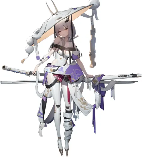 anime girl with sword and armor holding two swords, ayaka genshin impact, render of april, render of mirabel madrigal, katana zero video game character, ayaka game genshin impact, from the azur lane videogame, from arknights, kasumi arimura style 3/4, keqi...