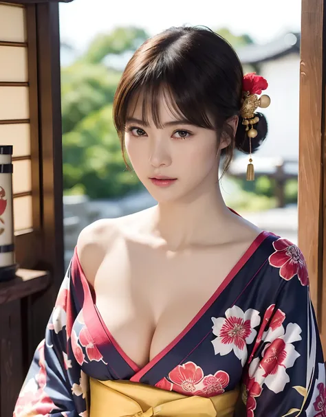 ((oiran woman)),(top-quality、8K、32K、​masterpiece、超A high resolution、nffsw:1.3)、(Japan idol:1.3)、1girl in、(Colossal tits)、((extremely heavy breasts)),(short-hair)、abdominals、the perfect body、(((Armpit))),((oiran woman)), Delicate facial features, Ultra-real...