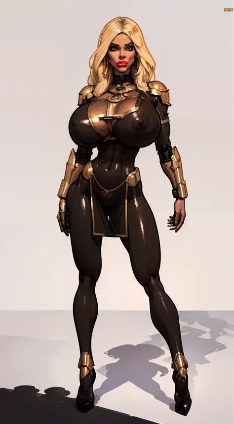 ((masterpiece)),(((best quality))),((character design sheet)), ((full body view)) ((cyberpunk empress)) mature face, ((middle eastern eyes:1.4)), ((cybernetic gown)), (((intricate futuristic breastplate))), defined cheekbones, high cheekbones, illustration...