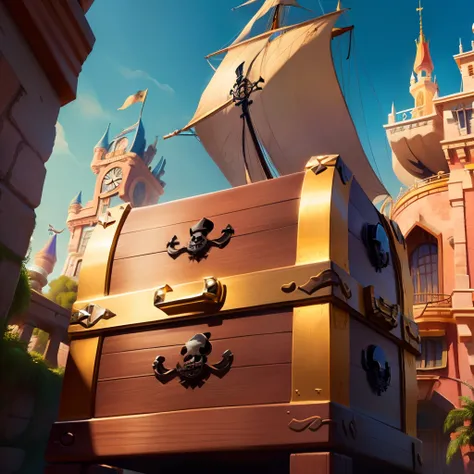 Disney where there is a big T with Trevalia marked underneath, It must represent all that is pirate Golden Chest