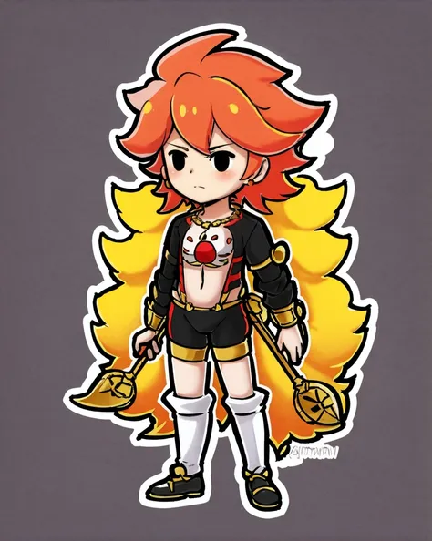 chibi,full body,standing,karna,