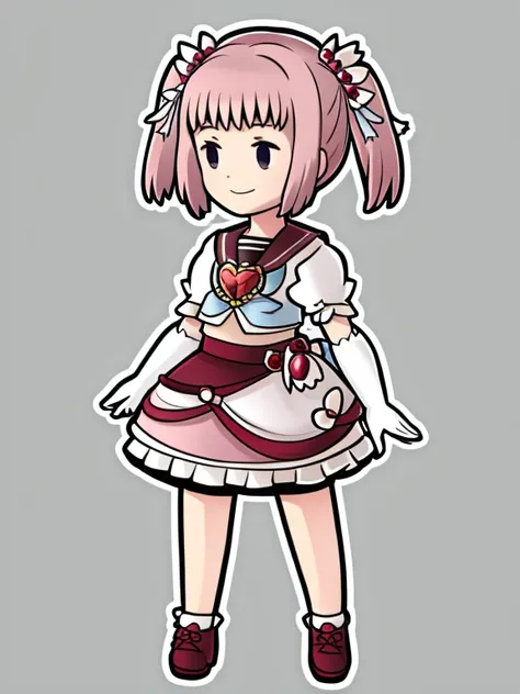 chibi,full body,standing, mamika, smile