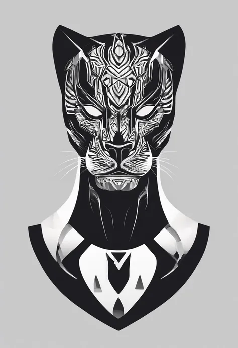 Black panther, bloom, animal head skull