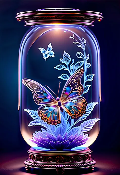 (((masterpiece that captures the essence of butterfly:1.3))), floating of stunning carve glass flower, gothic aquarium, transparent wish. (((intricate insane details and light and shadow atmosphere:1.3))), intricate details rich colors, (((stunning beauty ...