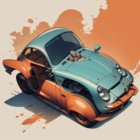 theres an orange Porsche 911 Carrera RS 2.7 dirigindo na estrada perto das montanhas, Porshe, high quality desktop wallpaper, Rob Rey e Kentaro Miura Estilo, paper awesome wallpaper, Porsche 911 driving, Directed by: Liam Wong, carro esportivo, anime bela ...