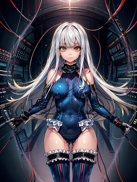 1girl in, ( (digital) ( (Inside a futuristic experimental facility:1.2), medium breasts, (fril swimsuit, thighs thighs thighs thighs, Detached sleeves)) , Best Quality, marierose,、Hypnorola
Eyes in the sky、1girl in,Emotionless facial expressions,,(Multiple...