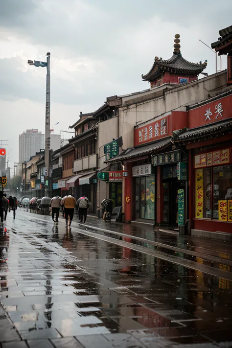 Beijing streets，rainy days