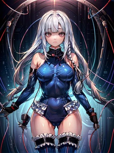 1girl in, ( (digital) ( (Inside a futuristic research facility:1.2), medium breasts, (fril swimsuit, thighs thighs thighs thighs, Detached sleeves)) , Best Quality, marierose,、Hypnorola
Eyes in the sky、1girl in,Emotionless facial expressions,,(Multiple cab...