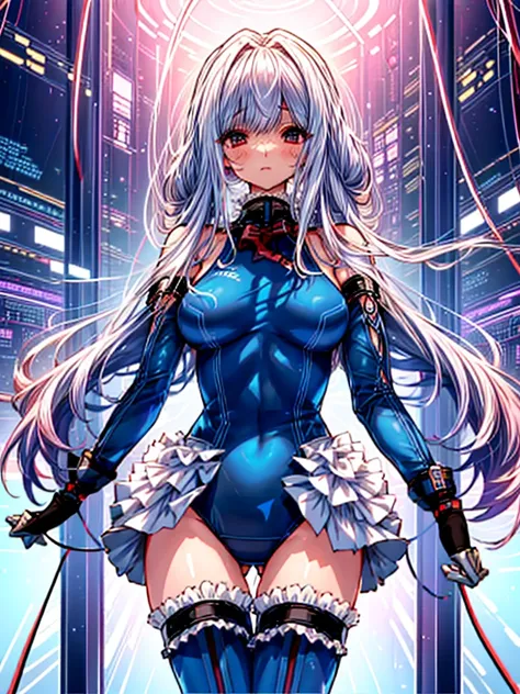 1girl in, ( (digital) ( (Inside a futuristic research facility:1.2), medium breasts, (fril swimsuit, thighs thighs thighs thighs, Detached sleeves)) , Best Quality, marierose,、Hypnorola
Eyes in the sky、1girl in,Emotionless facial expressions,,(Multiple cab...