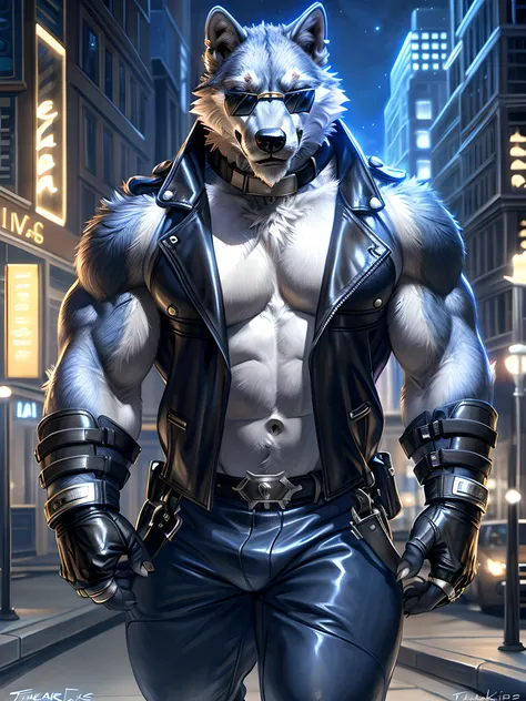 freddy, wolf, anthro body, wolf, (very muscular, heavyweight, strong chest:1.2), male, masculine, 4k, high resolution, correct a...