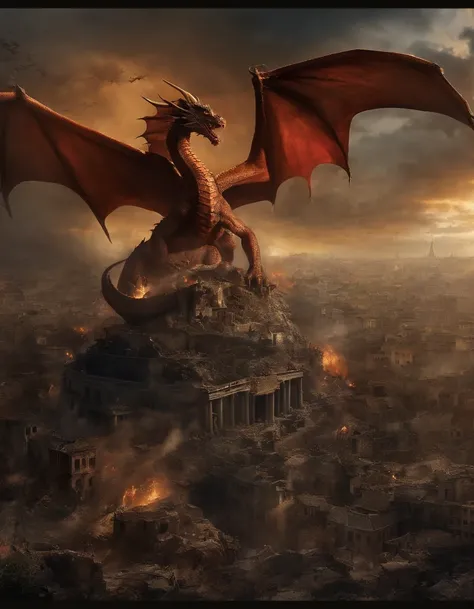 The dragon fell in a city destroyed by war