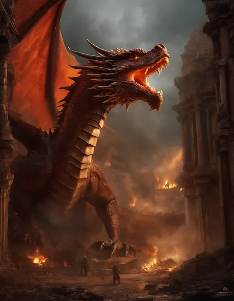 The dragon fell in a city destroyed by war