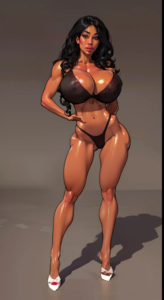 ((Full body)), (Masterpiece: 2), (Very detailed: 2), (Beautiful: 2), (gigantic breasts:1.4), Latina, (long curly black hair: 1.6),((masterpiece)), highly detailed, perfect,