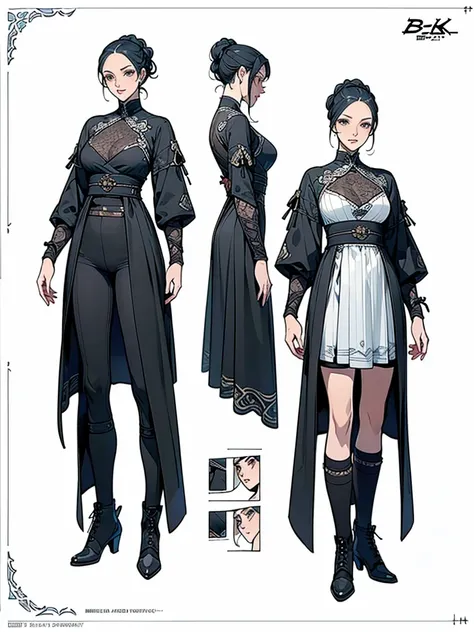 ((8K,2K)), (best quality), ((ultra-detailed)), ((highly detailed concept sheet illustration)), ((extremely delicate and beautiful face)),(masked), cinematic light, exotic clothing, 1girl, (character sheet), concept art, ((full-length)), (masterpiece:1.2), ...