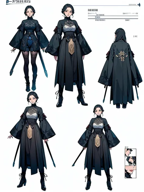 ((8K,2K)), (best quality), ((ultra-detailed)), ((highly detailed concept sheet illustration)), ((extremely delicate and beautiful face)),(masked), cinematic light, exotic clothing, 1girl, (character sheet), concept art, ((full-length)), (masterpiece:1.2), ...