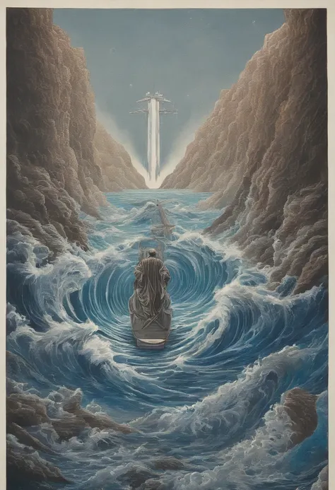 Moses holds his staff aloft、Reach out to sea、Dividing the sea in two。If so、Israel、It was possible to navigate dry waters、The sea split in half、The sea splits in half、The seabed was bare、The Exodus of Moses、The Exodus of Moses、The sea splits in half、The sea...