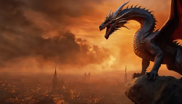 The dragon fell in a city destroyed by war