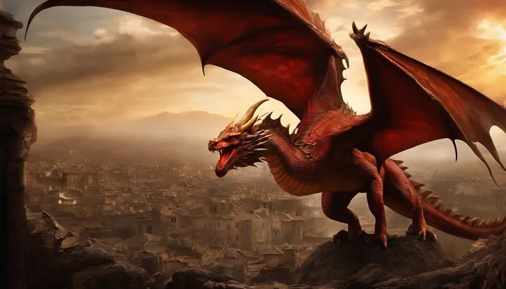 The dragon fell in a city destroyed by war