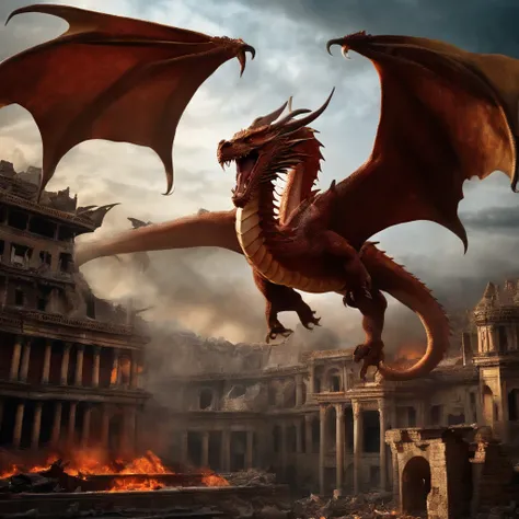 The dragon fell in a city destroyed by war