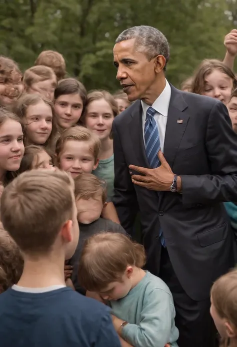 ,(A photo of the president with a group of young students:1.2),original,Barack Obama