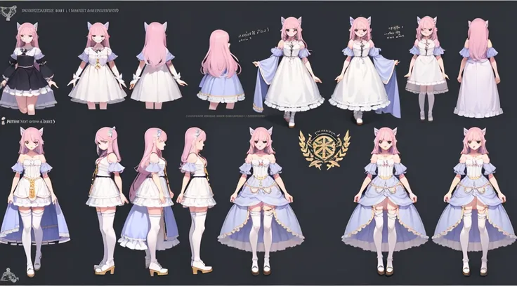 Female original character reference sheet adoptable,