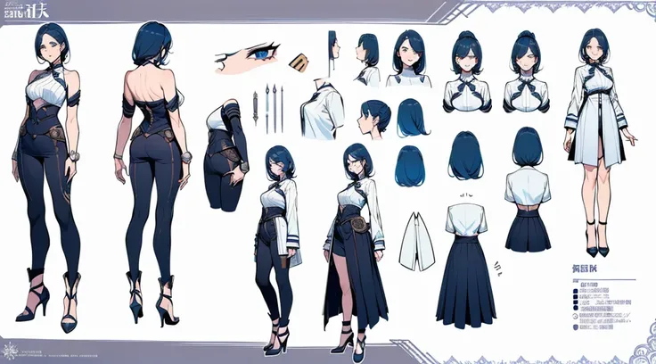 Female original character reference sheet adoptable,