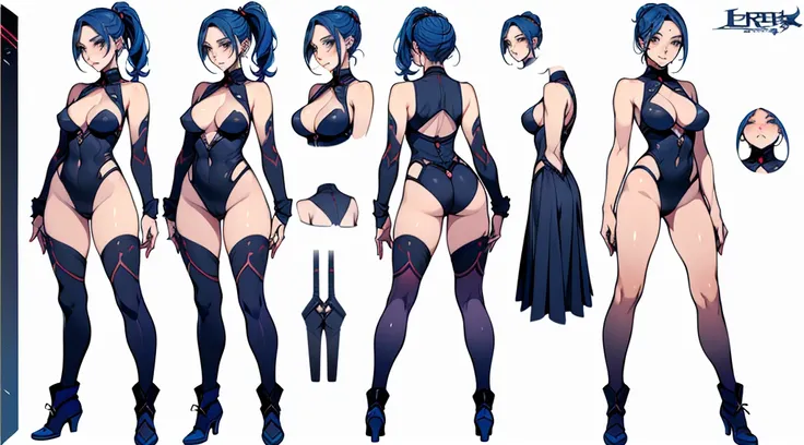 Female original character reference sheet adoptable,