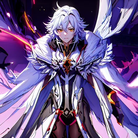 anime anime character with white hair and red wings, keqing from genshin impact, genshin impact character, zhongli from genshin ...