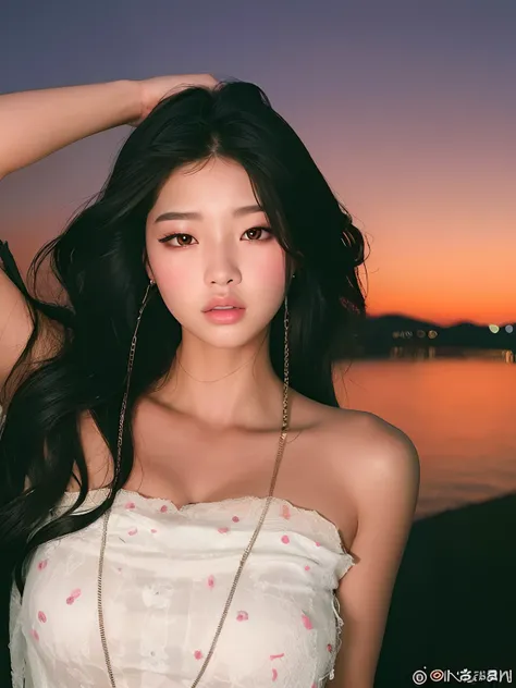 Un primer plano de una mujer con cabello largo con un vestido, Blackpink Jennie, maquillaje popular de Corea del Sur, Hermosa mujer surcoreana, Jinyoung Shin, maquillaje coreano popular, Chica coreana, Hermosa joven coreana, Taejune Kim, Hermosa joven core...