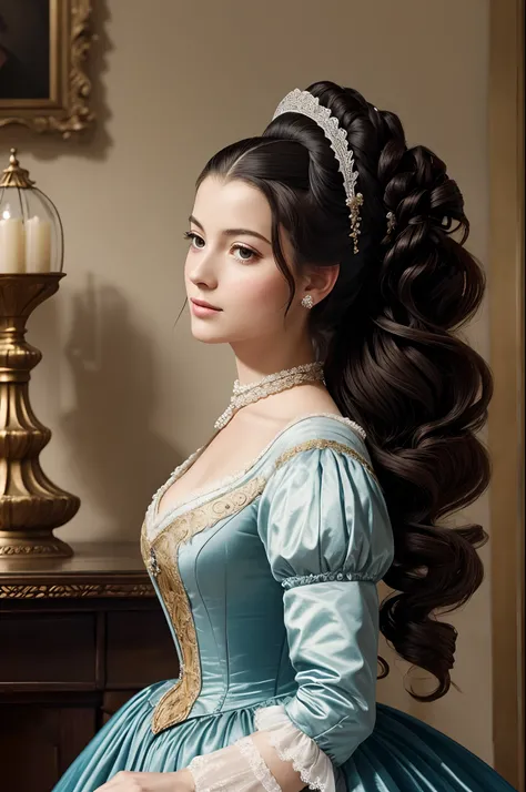 Lady at the Ball, 18th century, Hairstyle Ship, 18th century dress,