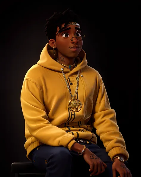 A young nigga rapper with jewelry and in high resolution