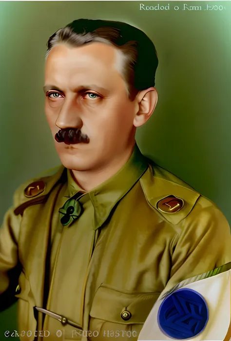 homem fardado e sem bigode , inspired by adolf fényes, inspirado em luigi kasimir, leader of fascist hungary, colorido, uma foto...