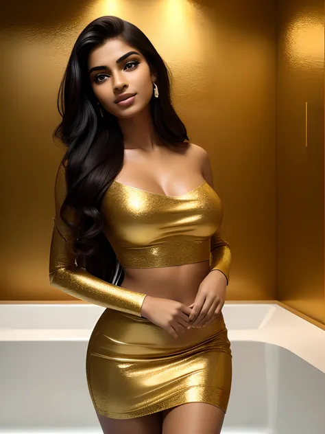 imagine full height portrait of, (ultra realistic:1.37), (extremely believable:1.6 picture) (hyper minute detailing of faces & eyes & ears & nose & lips & skin & body parts), a beautiful 18 years old brown Tamil girl with long black hair normal breasts, (h...