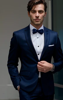 Man wearing a dark blue suite