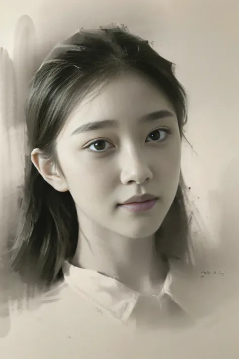 portrait sketch，1girll，sketching，4k ultra hd, 超高分辨率, (photorealistic: 1.4), best quality，masterpiece，（pastel colour：1.2）