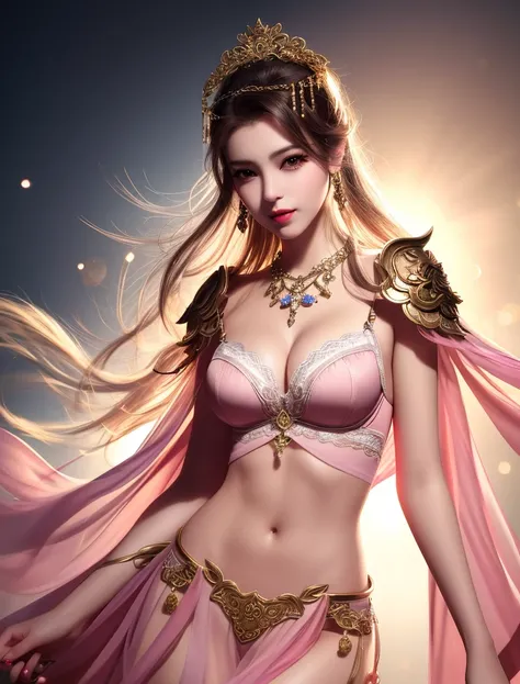 best quality, masterpiece, highres, 1girl, lingerie china armor, hair ornament, necklace, jewelry, Beautiful face, upon_body, tyndall effect, photorealistic, dark studio, rim lighting, two tone lighting, (high detailed skin:1.2), 8k uhd, dslr, soft lightin...