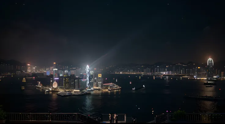 a hyper realistic photography of at night , Symphony of Lights in hong kong, no people, no words, Nikon D850 DSLR 4k camera, 100mm lens, F 1.2 aperture setting, bright and natural lighting, vibrant, fun and relaxing atmosphere